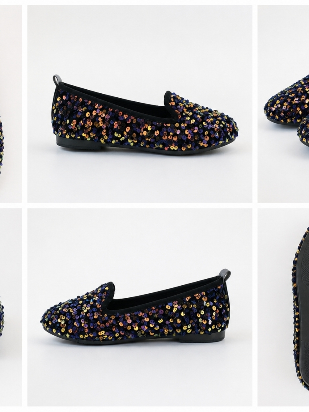 Sequin Embellished Black Women’s Loafers/Flats Size US 9 / It 40